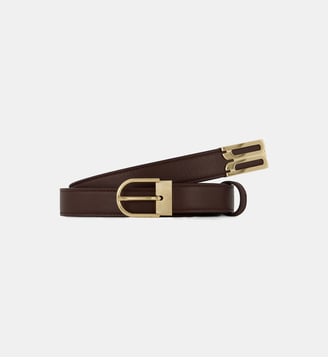 Ceinture Dorian cuir - Victoria Beckham - Prune