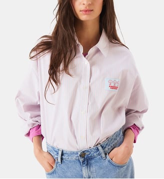 Chemise longue ample  - American Vintage - Rose et blanc