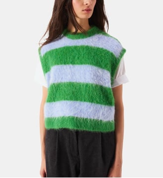 Pull sans manche  - American Vintage - Bleu et vert