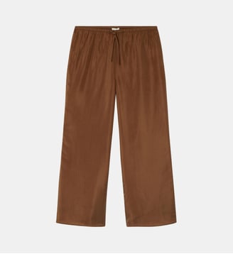 Pantalon évasé satiné - American Vintage - Marron