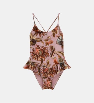 Maillot de bain une pièce à volants - Zimmermann - Rose