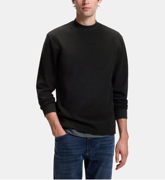T-shirt à manches longues et col montant - BOSS - Black