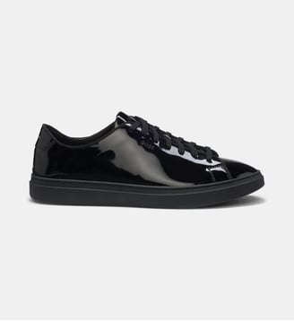 Baskets basses en cuir verni - BOSS - Black