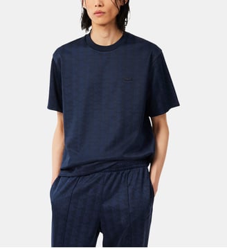T-shirt monogramme - Lacoste - Bleu marine