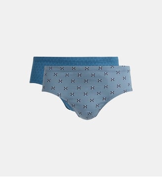 Lot de 2 slips à imprimé en coton - Mariner - Bleu