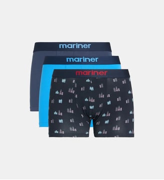 Lot de 3 shortys en coton - Mariner - Bleu marine