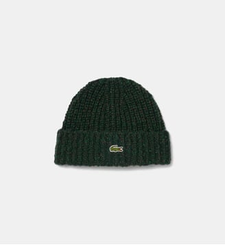 Bonnet en laine moulinée - Lacoste - Vert foncé