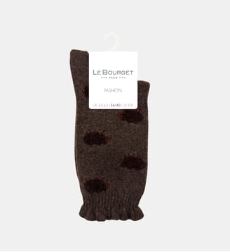 Chaussettes Moutons en laine mélangée - Le Bourget - Marron foncé