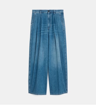 jean droit à pinces coton denim délavé - Marni - Ocean