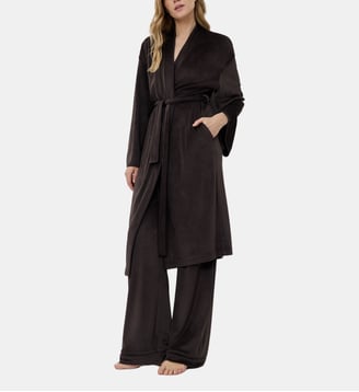 Peignoir Ombrea velours lisse - Aruelle - Marron chocolat