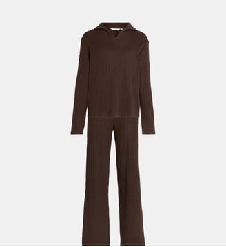 Ensemble d'intérieur Eloise maille texturée - Aruelle - Marron chocolat