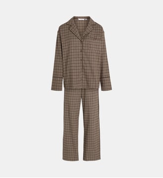 Pyjama long Mirella à carreaux coton - Aruelle - Marron
