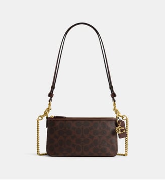 Sac pochette Audrey en toile imprimée - Coach - Marron