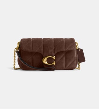 Sac à main Tabby 19 matelassé cuir suédé - Coach - Marron