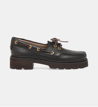 Chaussures bateau Olonne en cuir - Gianvito Rossi - Brun