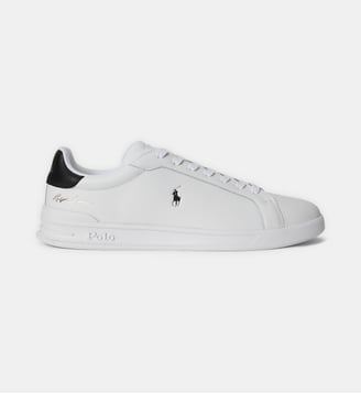 Baskets basses Court II en cuir signature - Polo Ralph Lauren - Blanc et noir