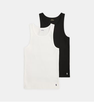 Lot de 2 débardeurs Classic Fit signature - Polo Ralph Lauren - Blanc et noir