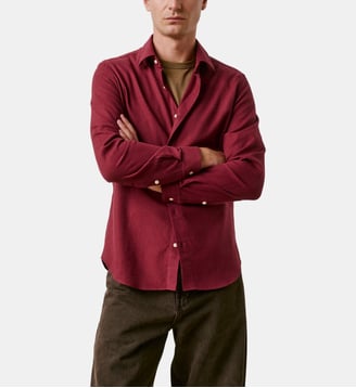 Chemise Auguste en flanelle de coton - Figaret - Bordeaux