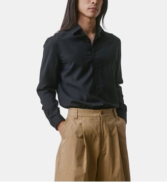 Chemise Auguste à col français - Figaret - Noir