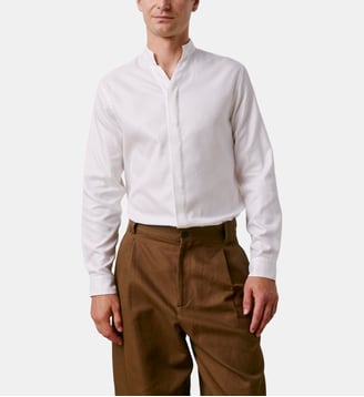 Chemise Carl à col Mao - Figaret - Blanc