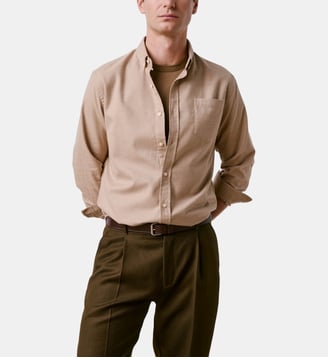 Chemise Gabriel à col américain - Figaret - Beige