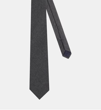 Cravate en flanelle de laine vierge - Figaret - Gris