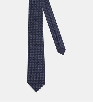 Cravate en soie 7,5 cm - Figaret - Bleu