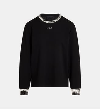 Sweat droit Pearl coton - Karl Lagerfeld - Black