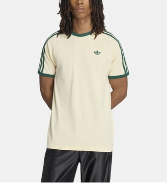 T-shirt droit coton 3 bandes - Adidas Originals - Beige et vert