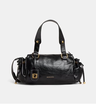 Sac à main Grace cuir vernis froissé - Gerard Darel - Noir
