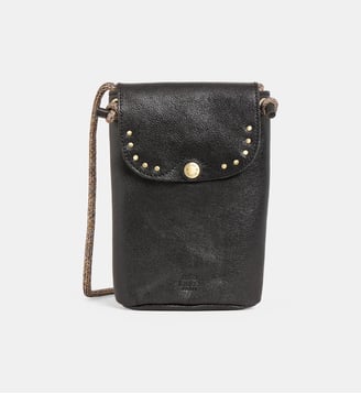 Pochette porte téléphone Roel cuir - Mila Louise - Noir