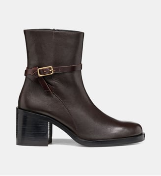 Boots en cuir à talon bloc Holland - Geox - Marron