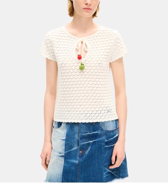 Top droit maille crochet - Kenzo - Off white