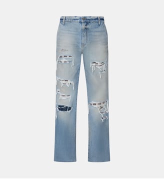 Jean bootcut délavé usé - Amiri - Bleu clair
