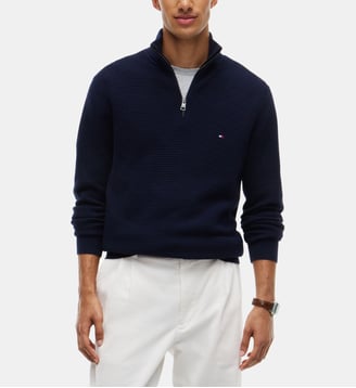 Pull camionneur structuré - Tommy Hilfiger - Bleu marine