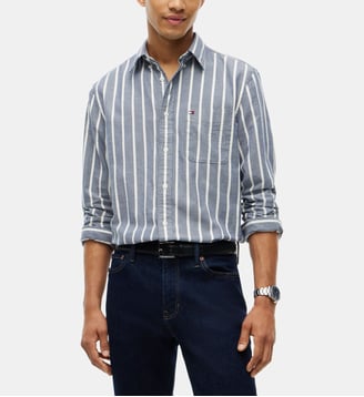 Chemise en flanelle - Tommy Hilfiger - Bleu et écru