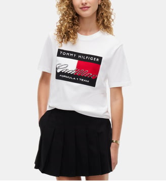 T-shirt droit drapeau CF1 - Tommy Hilfiger - Blanc