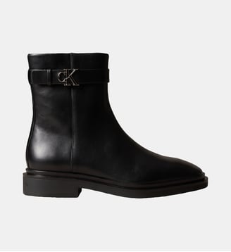 Boots en cuir à boucle - Calvin Klein - Noir