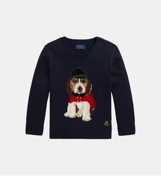 Pull col rond en tricot intarsia - Polo Ralph Lauren - Bleu marine