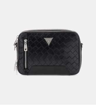 Sac pochette Torrino double zip signature - Guess - Noir