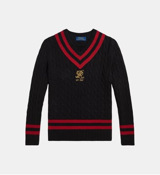 Pull de cricket brodé en coton - Polo Ralph Lauren - Noir