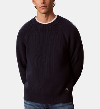 Pull droit en maille - Calvin Klein - Bleu marine
