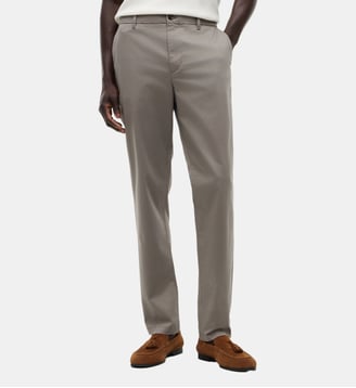 Pantalon chino Denton droit coton stretch structuré - Tommy Hilfiger - Gris moyen