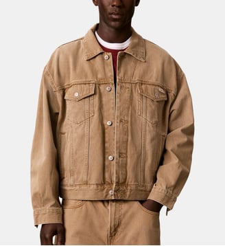 Veste 90'S courte droite denim - Calvin Klein - Beige foncé