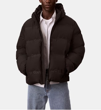 Doudoune courte matelassée capuche - Calvin Klein - Noir