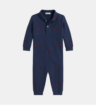 Combinaison polo bébé à manches longues - Polo Ralph Lauren - Bleu marine