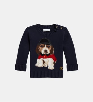 Pull en coton à col rond - Polo Ralph Lauren - Bleu marin