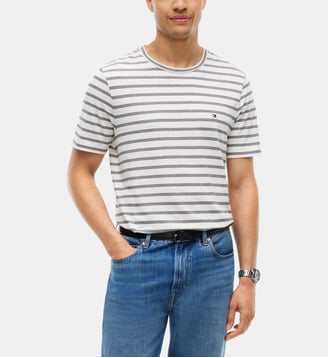 T-shirt regular fit - Tommy Hilfiger - Bleu et blanc