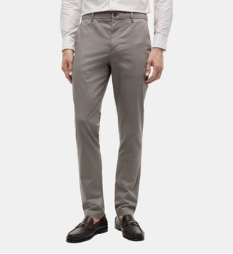 Pantalon chino Bleecker slim coton stretch structuré - Tommy Hilfiger - Gris
