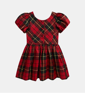 Robe à manches ballon - Polo Ralph Lauren - Rouge et noir